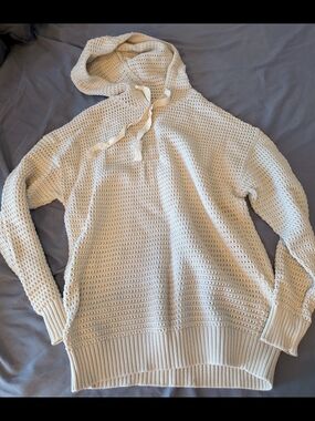 Zara Cream Knit Hooded Sweater